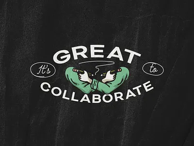 It's great to collaborate. illustration lockup