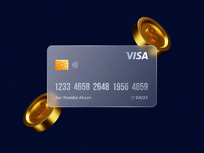 Credit card design 3d credit card glass graphic design morphism