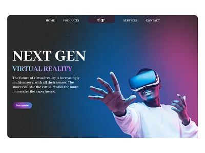 VR inspired website aestethic blue branding graphic design landpage ui web webdesign website