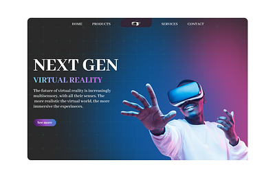 VR inspired website aestethic blue branding graphic design landpage ui web webdesign website