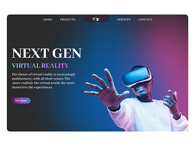 VR inspired website aestethic blue branding graphic design landpage ui web webdesign website