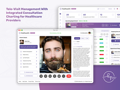 Tele-visit Management For Doctors ai dashboard doctor foldhealth healthcare medication telehealth televisit ui video videocalling