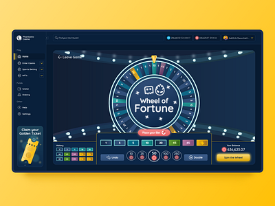 Wheel of Fortune - Phantastic Casino - Desktop UI Design app bitcoin blockchain casino desktop gambling gaming ui ui design ux ux design web3 wheel of fortune