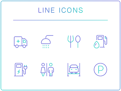 Gas Station Amenities Line Icons amenities illustration line icons