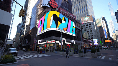 Times Square Billboard - G2 Best Software 2024 after effects animation awards billboard gradient graphic design new york software times square