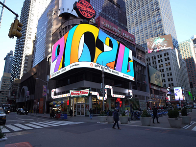 Times Square Billboard - G2 Best Software 2024 after effects animation awards billboard gradient graphic design new york software times square