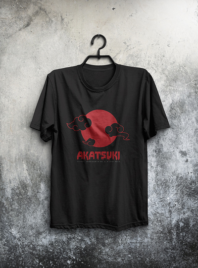 Akatsuki T-shirt Design akatsuki anime apparel branding clothing fanart graphic design naruto red cloud t shirt t shirt design tshirt design