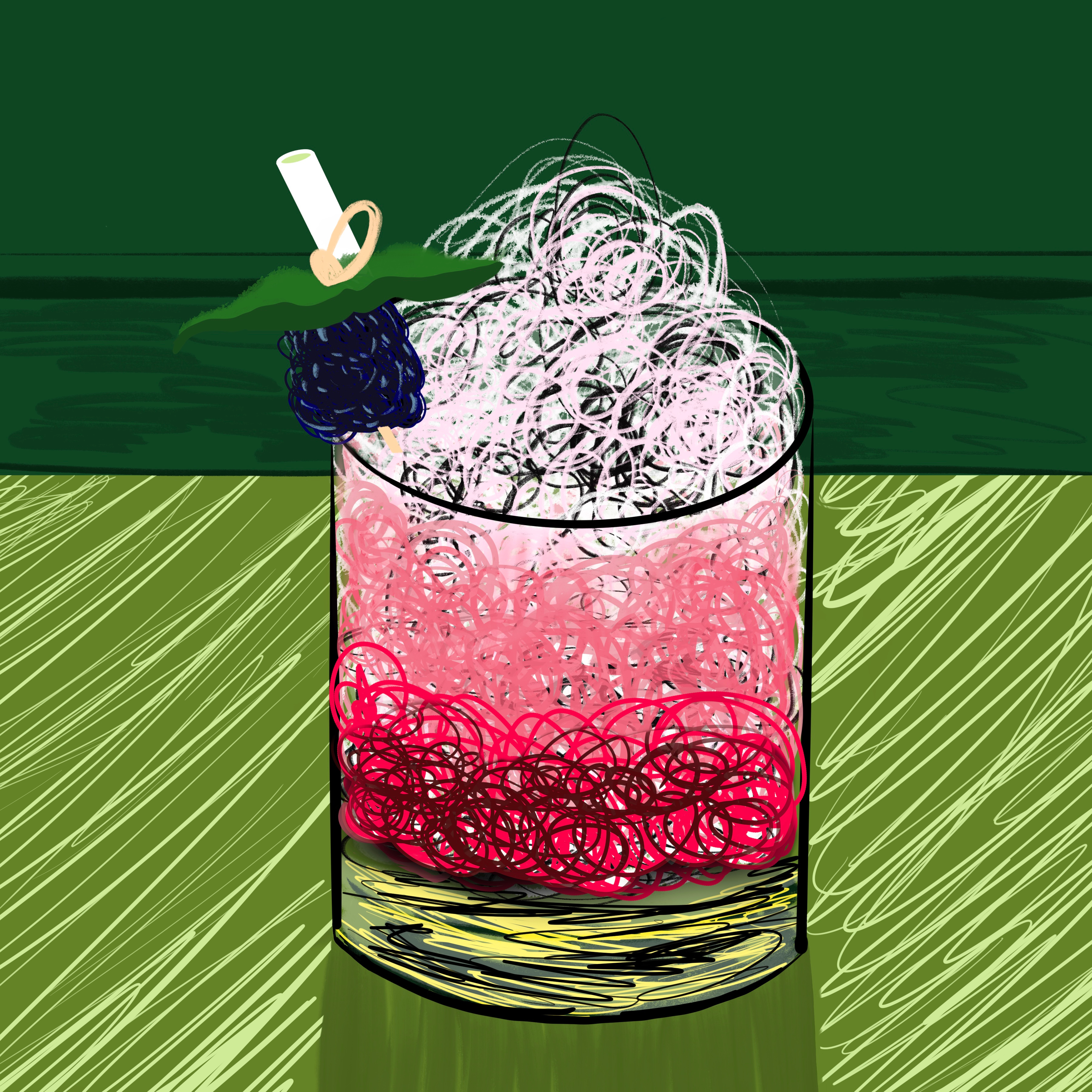 Blackberry Sage Smash abstract beverages cocktail cocktails color drinks glassware illustration procreate texture