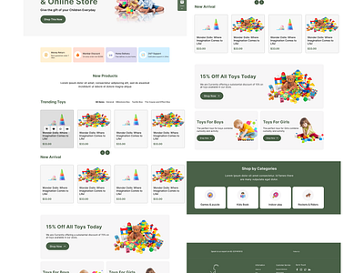 Online Kids Toys Shopping Store branding figma prototyping ui user experience user interface ux website website design