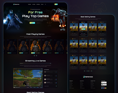 Steaming Live Gaming Website UI character design figma website gamifications gaming website graphic design landing page landing ui live ui ux live website ui nafisatdisha online game pubg streaming game ui streaming live ui uiux ux web app web game website ui