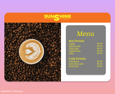 DailyUI #012 - ECommerce coffee daily ui 012 dailyui 012 design ecommerce figma graphic design logo menu ui ui design