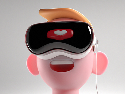 VR 3d apple ar blender cartoon character illustration illustrator vr