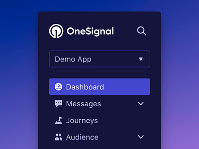 Side Navigation links nav navigation onesignal side navigation sidebar ui