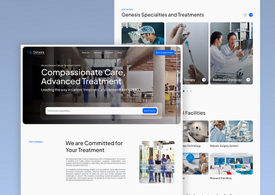 Genesis - Healthcare Landing Page cancer treatment healthcare hospital landing page medical ui website