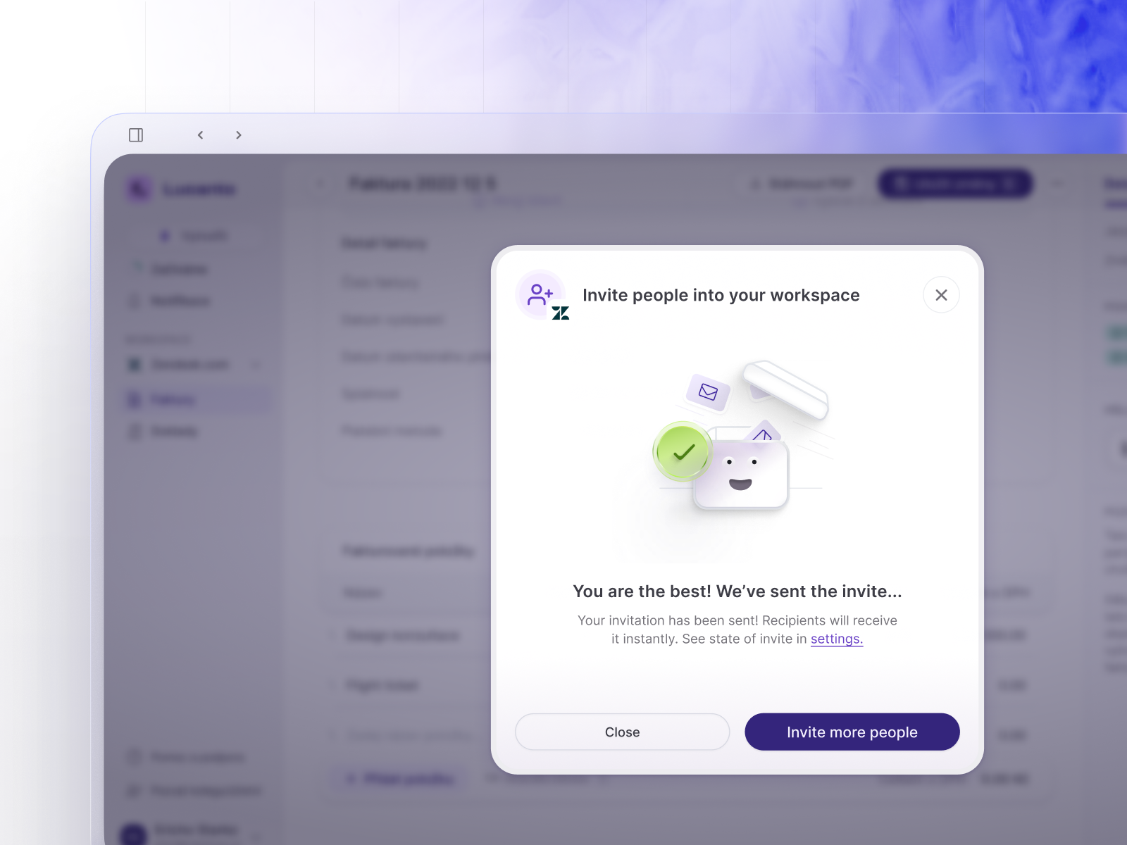 Invite animation animation dialog interacton invite microinteractions motio onboarding success ui animation user invite