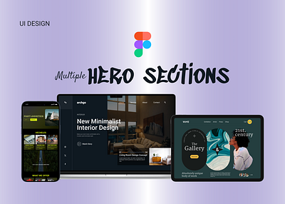 Multiple Hero Section app branding design figma graphic design hero illustration logo ui ux vector