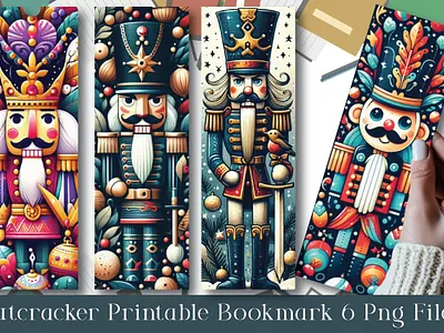 Nutcracker Printable Bookmark retro christmas nutcracker