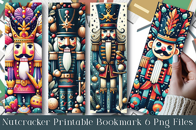 Nutcracker Printable Bookmark retro christmas nutcracker