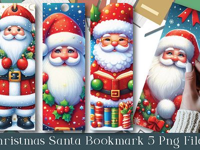 Christmas Santa Bookmark png bookmark