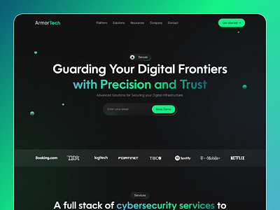 Cyber Security Landing Page design ui website