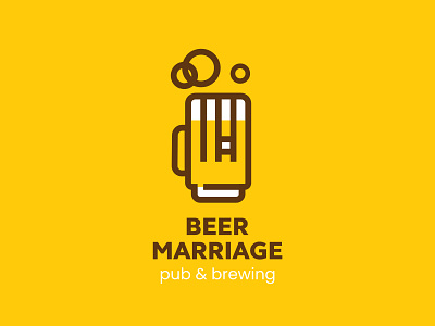 Beer Marriage beer brewing logo marriage pub