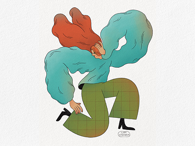 Dancing character character characterdesign contrast dance drawing illustration illustrator move movement red hair