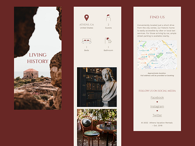 Historic Home | Direct Booking Series guest historic home history hospitality host host management landing online booking travel ui ui design vacation rental web design