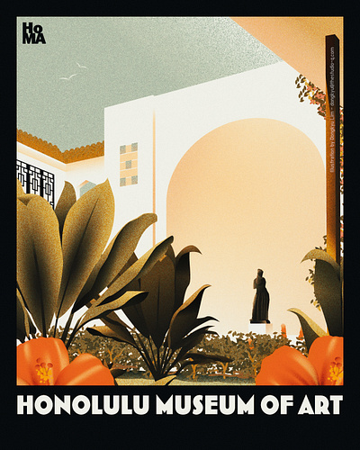 HOMA - Honolulu Museum of Art architecture hawaii honolulu illustration museum travel vacation