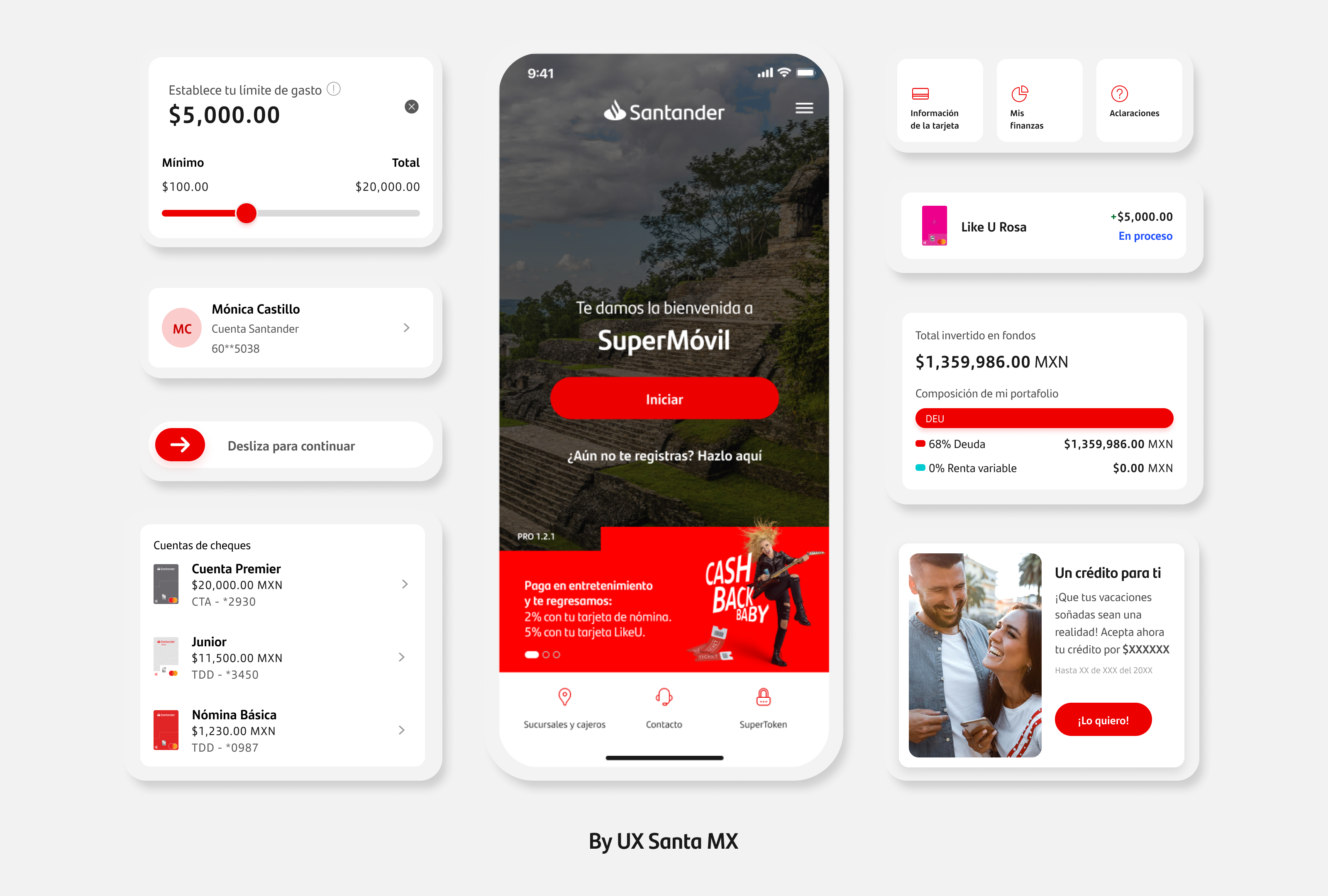 UI Components account app bank banking card dark mode ios login menu mobile progress quick actions skin slide slide button slider