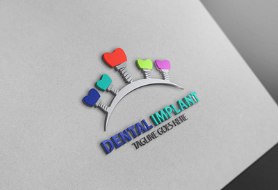 Dental Implant Logo3 3d branding dental implant logo3 graphic design logo
