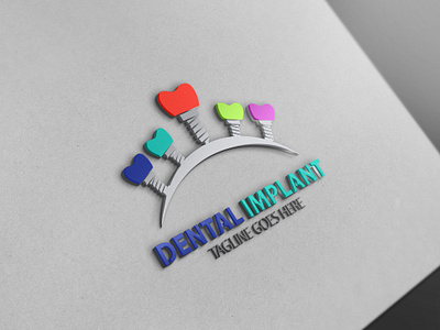 Dental Implant Logo3 3d branding dental implant logo3 graphic design logo