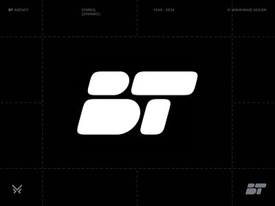 BT Symbol agency b brand identity branding bt curved digital grid icon letter logo logotype mase maserekt minimal monogram smooth symbol t