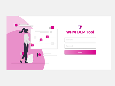 WFM BCP Tool (One) design figma illustration login ui user interface web design