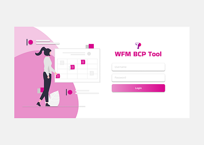 WFM BCP Tool (One) design figma illustration login ui user interface web design