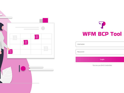 WFM BCP Tool (One) design figma illustration login ui user interface web design