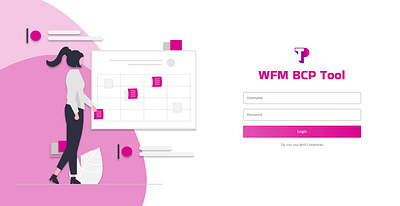 WFM BCP Tool (One) design figma illustration login ui user interface web design