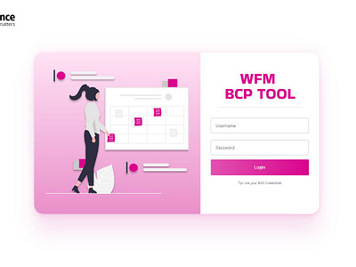 WFM BCP Tool (Two) app branding design figma illustration login ui user interface web design