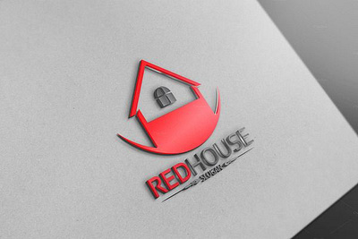 Red House logo 3d branding graphic design logo red house logo