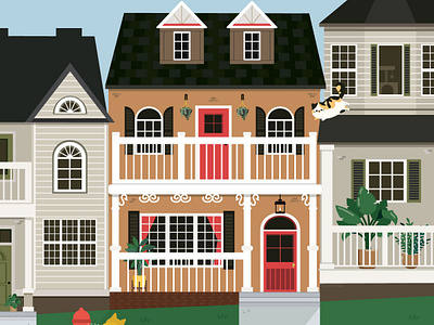 Fairways Homes adobe illustrator architecture cat cute dog happy home house illustration illustrator vector