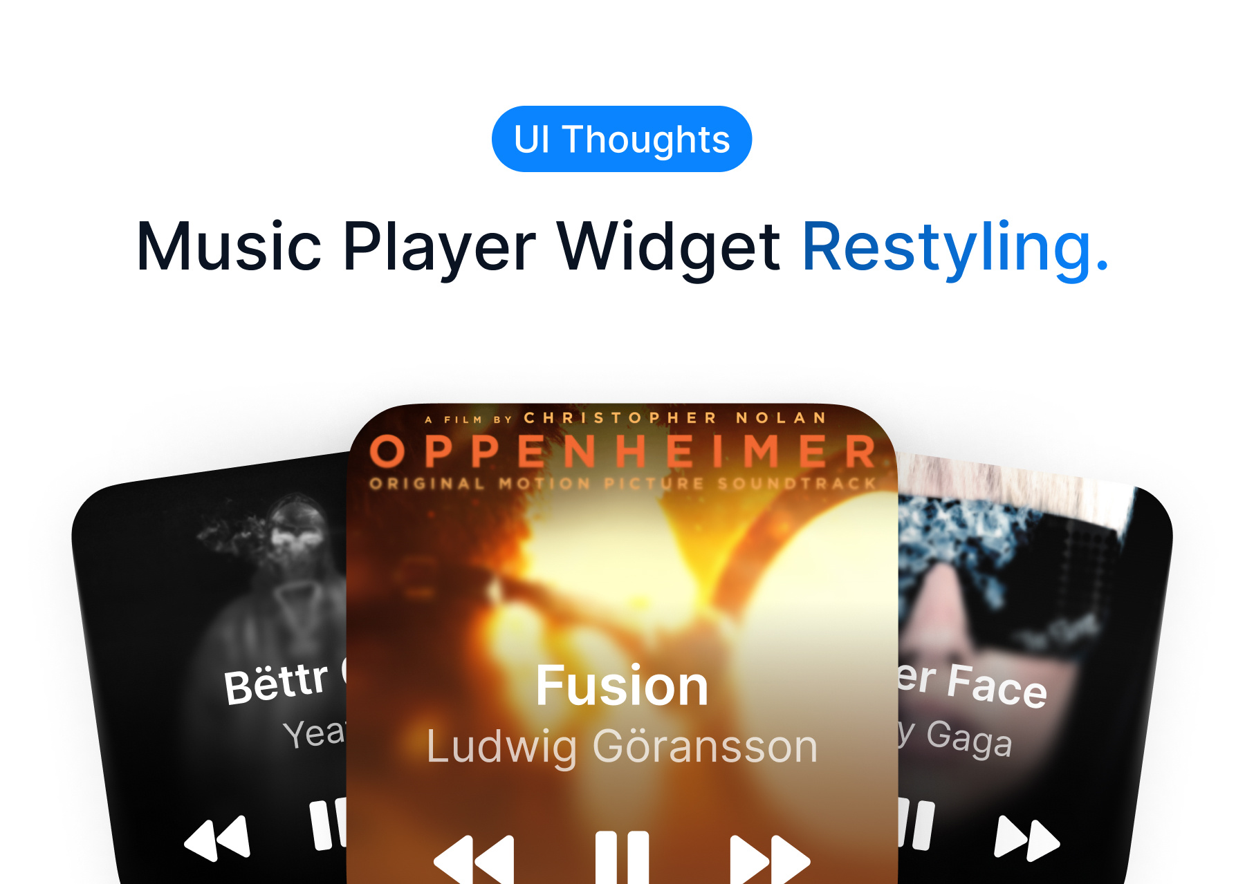 Music Player Widget Restyling (iOS) apple blur concept design glassmorphism graphic design ios music ui ux vector widget