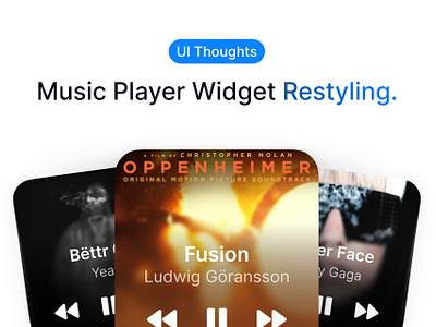 Music Player Widget Restyling (iOS) apple blur concept design glassmorphism graphic design ios music ui ux vector widget