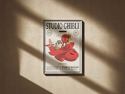 Porco Rosso from Studio Ghibli 2d art branding design graphic design illustrated design illustration jasmijn budding magazine pencil poster studio ghibli the cloud fairy thecloudfairy typography