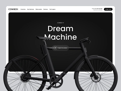 COWBOY Electric bike - Landing page 3d branding branding design design graphic design hero screen home page interface landing landing page product design ui user experience user interface ux web design website