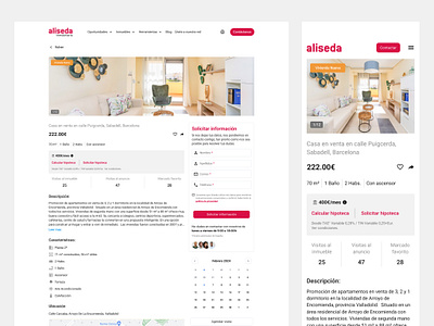 Real Estate - Aliseda Inmobiliaria real estate product page real estate website real estate website design responsive design ui uiux web ui webdesign