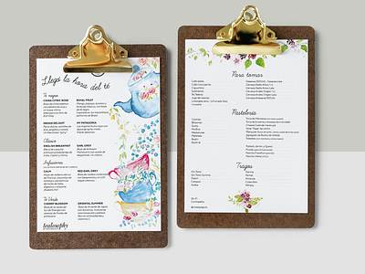 Pattisserie Menu | Digitalized watercolor cake coffee flowers graphic design illustration menu design pattiserie restaurant typography watercolor watercolor flowers