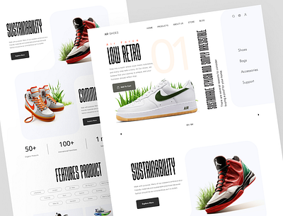 Shoes Website fashion footwear landing page nike shoes shoes website sneakers uiux web design website