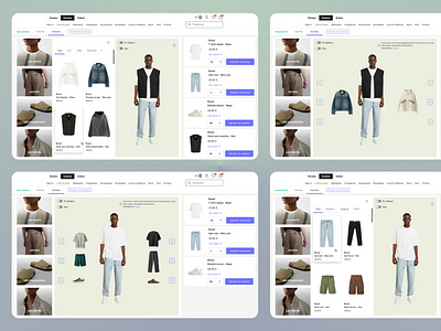 Veesual - Mix & Match - Virtual Try-On solution button design card component library design design patterns e commerce ia ui