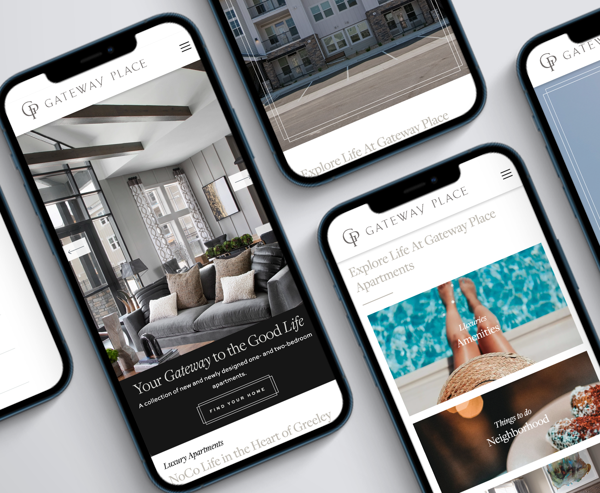 Gateway Place Apartments Website Re-Design apartment branding apartment logo apartment marketing apartment website branding multifamily website website website design