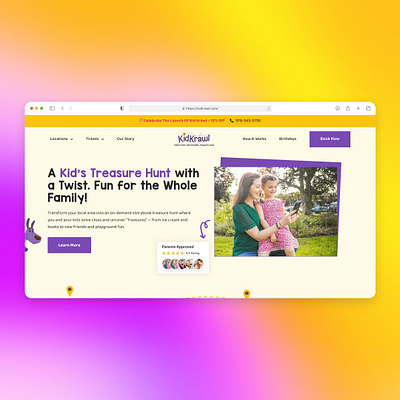 KidKrwal - Treasure Hunt mobile app website design figma ui ux web design wordpress