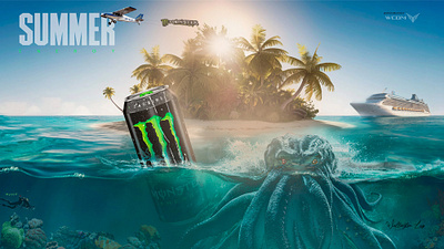 Energy Monster design designgrafico energydink graphic design monsterdrink photoshop summer ui wallpaper